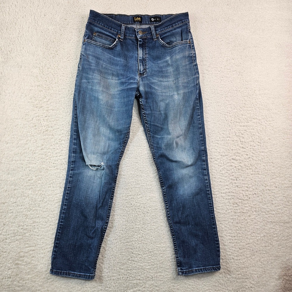 Lee Regular Fit S-Gene Mens Jeans 32x30 Medium Wash Blue Denim IZS-G406-020